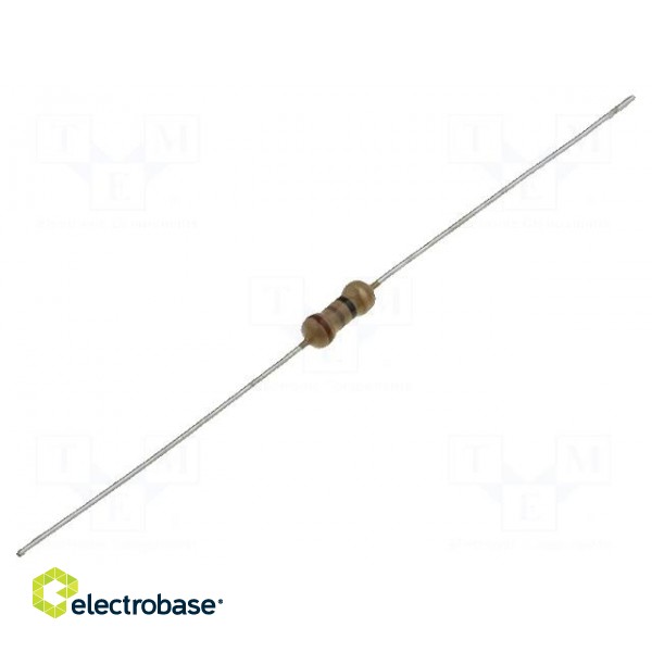 Resistor: carbon film | THT | 1Ω | 500mW | ±5% | Ø2.3x6mm | axial