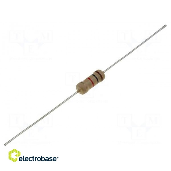 Resistor: carbon film | THT | 10kΩ | 2W | ±5% | Ø5x15mm | axial