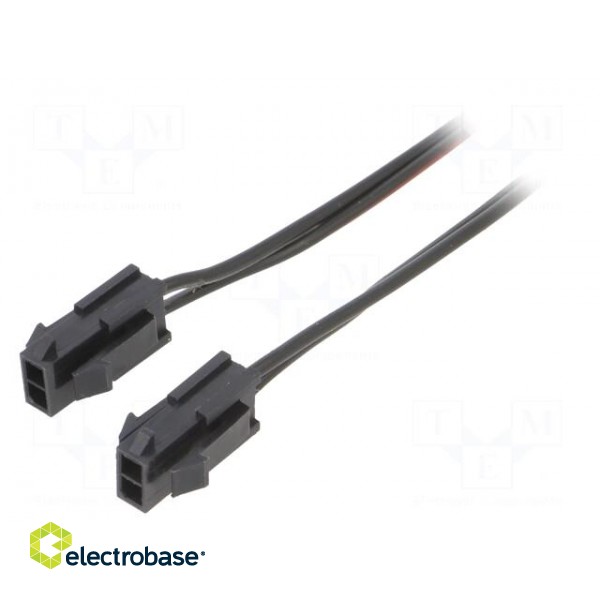 Cable | Micro-Fit 3.0 | male-male | PIN: 2 | 0.8m | 4A | Insulation: PVC