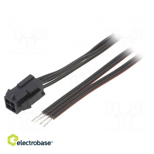 Cable | Micro-Fit 3.0 | male,cables | PIN: 4 | 0.8m | 4A | Insulation: PVC