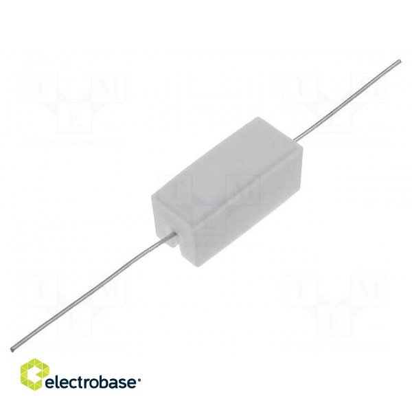 Resistor: power | cement | THT | 15Ω | 5W | ±5% | Ø0.8x35mm | 9.5x9.5x22mm