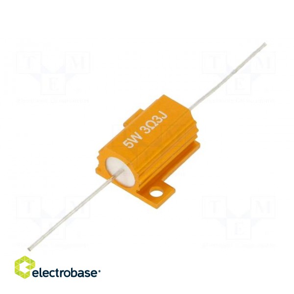 Resistor: wire-wound | with heatsink | 3.3Ω | 5W | ±5% | 50ppm/°C | axial