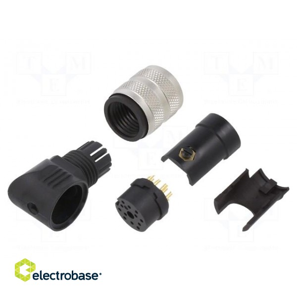 Connector: M16 | plug | female | soldering | for cable | PIN: 12 | 3A | 32V image 1
