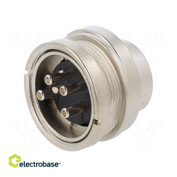 Connector: M16 | socket | male | soldering | PIN: 4 | 6A | 150V | straight фото 1