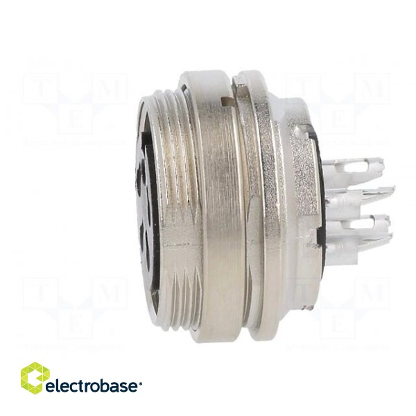 Connector: M16 | socket | female | soldering | PIN: 4 | 6A | 150V | straight image 3