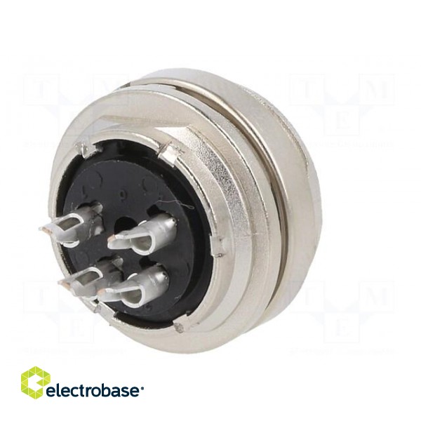 Connector: M16 | socket | female | soldering | PIN: 4 | 6A | 150V | straight paveikslėlis 6