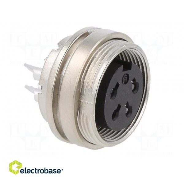 Connector: M16 | socket | female | soldering | PIN: 4 | 6A | 150V | straight paveikslėlis 8