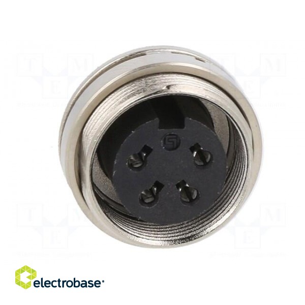 Connector: M16 | socket | female | soldering | PIN: 4 | 6A | 150V | straight paveikslėlis 9