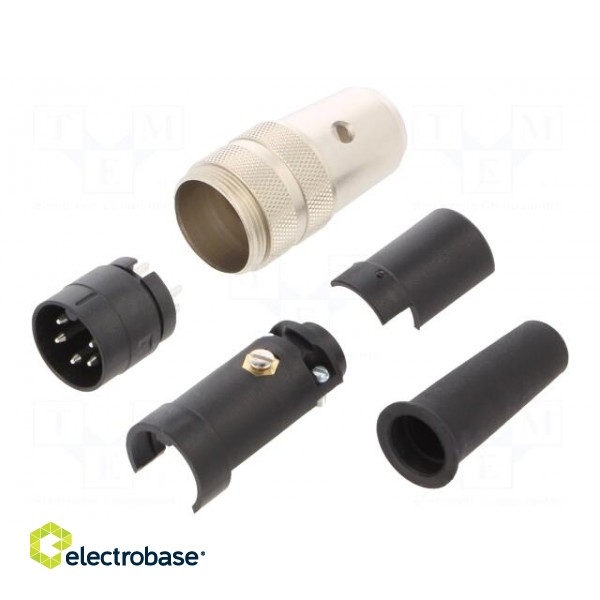 Connector: M16 | plug | male | soldering | for cable | PIN: 5 | 6A | 150V