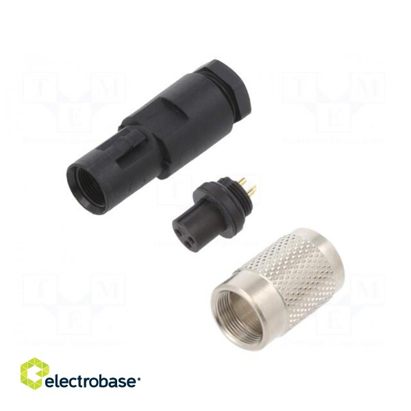 Connector: M9 | plug | female | Plating: gold-plated | 125V | IP67 | PIN: 3 фото 1