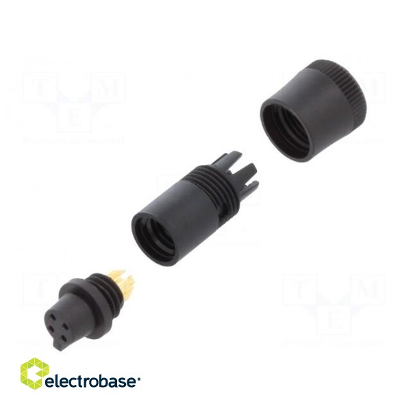 Plug | Connector: circular | 719 | female | PIN: 4 | unshielded | 3A | IP40 image 1