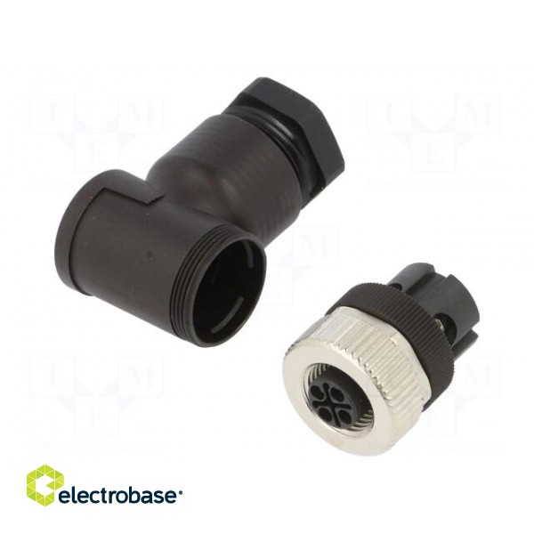 Connector: M12 | plug | 814 | female | PIN: 4 | gold-plated | 12A | IP67 image 1