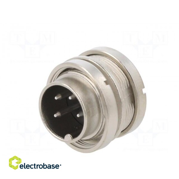 Connector: M16 | socket | male | soldering | PIN: 4 | 6A | 150V | straight фото 2