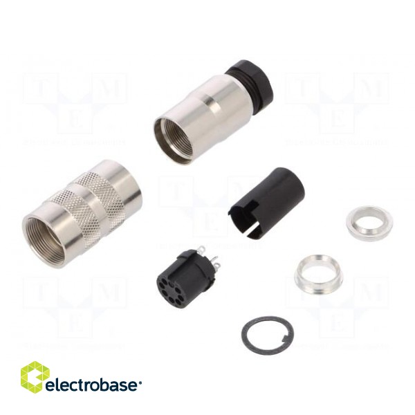 Connector: M16 | plug | female | soldering | for cable | PIN: 7 | 5A | 60V paveikslėlis 1