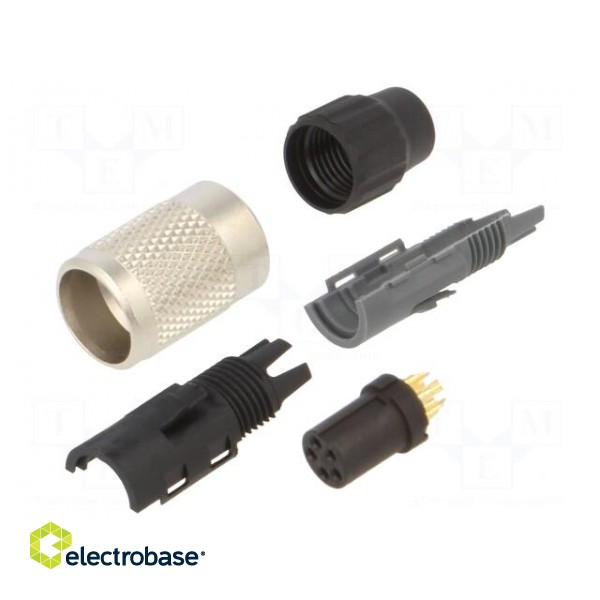 Connector: M9 | plug | female | Plating: gold-plated | 125V | IP40 | PIN: 5
