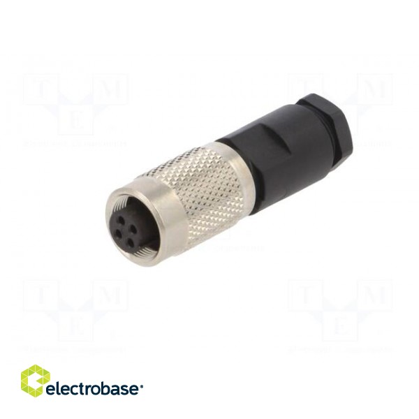 Connector: M9 | plug | female | Plating: gold-plated | 125V | IP67 | PIN: 4 paveikslėlis 2