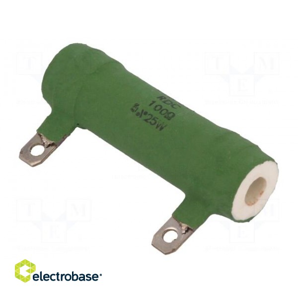 Resistor: wire-wound | 100Ω | 25W | ±5% | Ø18x56mm | for soldering