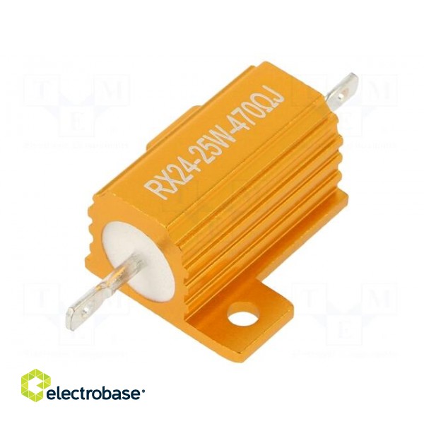 Resistor: wire-wound | with heatsink | 470Ω | 25W | ±5% | 30ppm/°C