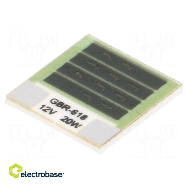 Resistor: thick film | heating | glued | 7.2Ω | 20W | 12.7x12.7x1mm