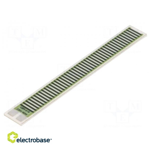 Resistor: thick film | heating | glued | 881.6Ω | 60W | 76.2x9.53x1mm
