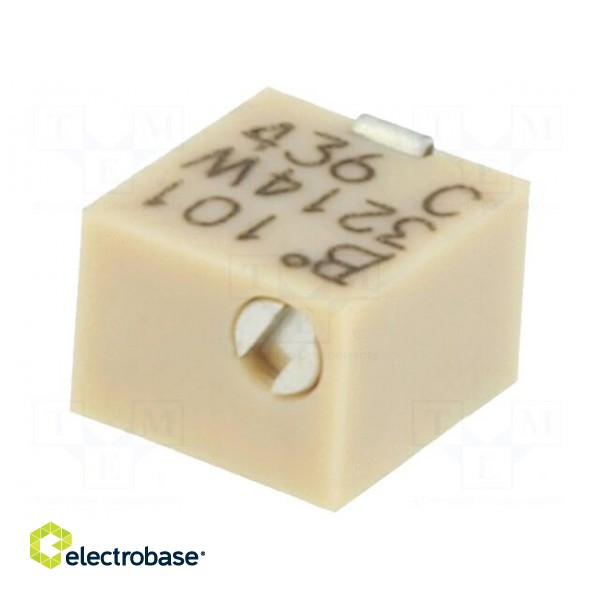 Potentiometer: mounting | vertical,multiturn | 100Ω | 250mW | SMD image 1