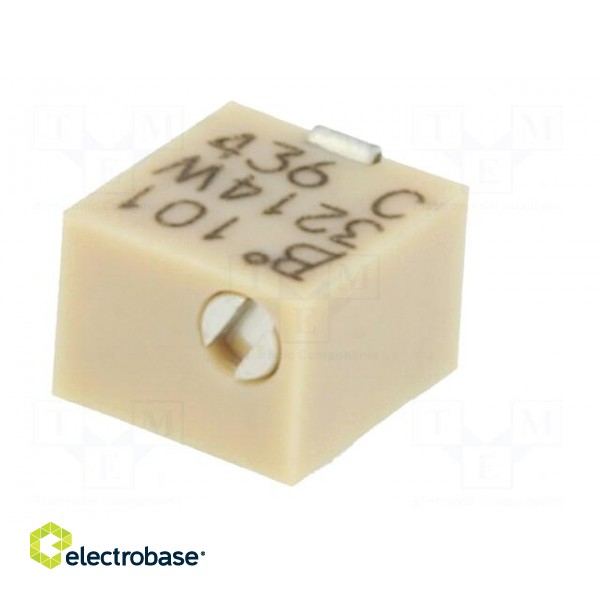Potentiometer: mounting | vertical,multiturn | 100Ω | 250mW | SMD фото 2