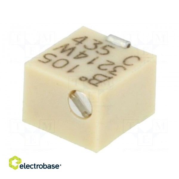 Potentiometer: mounting | vertical,multiturn | 1MΩ | 250mW | SMD | ±10% image 1