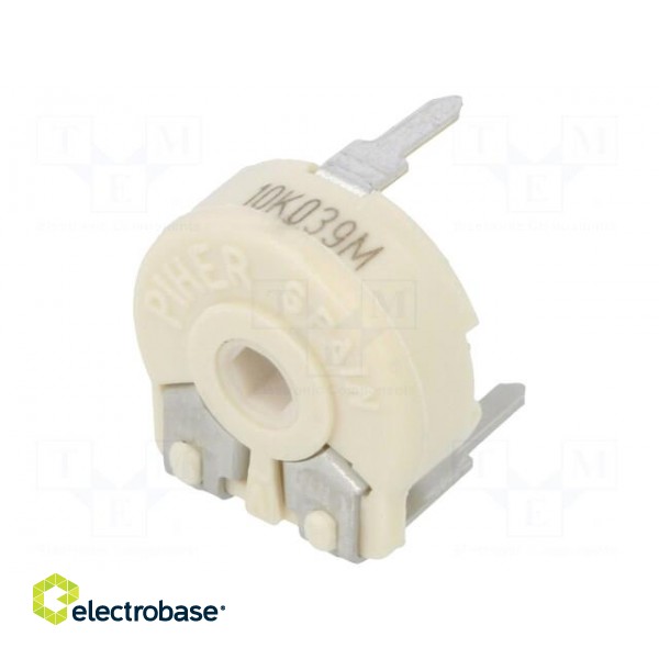 Potentiometer: mounting | single turn,horizontal | 10kΩ | 330mW image 1