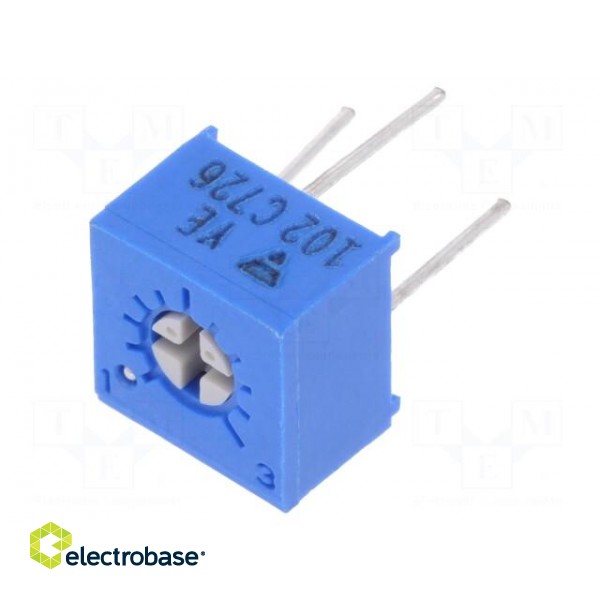 Potentiometer: mounting | single turn,horizontal | 1kΩ | 500mW | ±10%