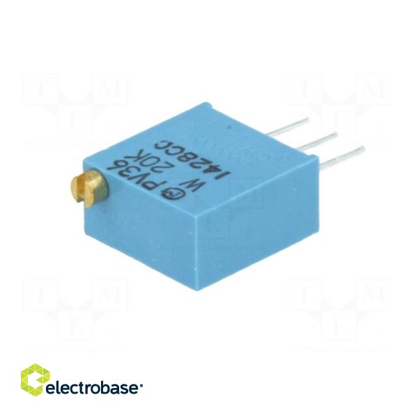 Potentiometer: mounting | vertical | 20kΩ | 500mW | THT | ±10% | linear фото 2