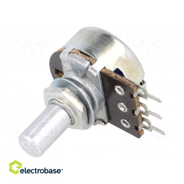 Potentiometer: shaft | single turn | 10kΩ | 200mW | ±20% | THT | 6mm | mono image 1