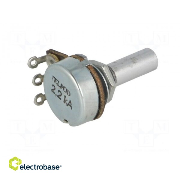 Potentiometer: shaft | single turn | 2.2kΩ | 100mW | ±20% | 6mm | mono image 6