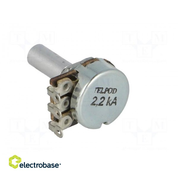 Potentiometer: shaft | single turn | 2.2kΩ | 100mW | ±20% | 6mm | mono фото 4