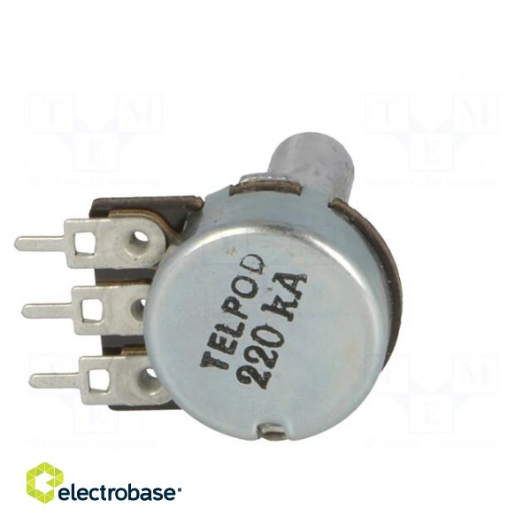 Potentiometer: shaft | single turn | 220kΩ | 100mW | ±20% | 6mm | mono фото 5