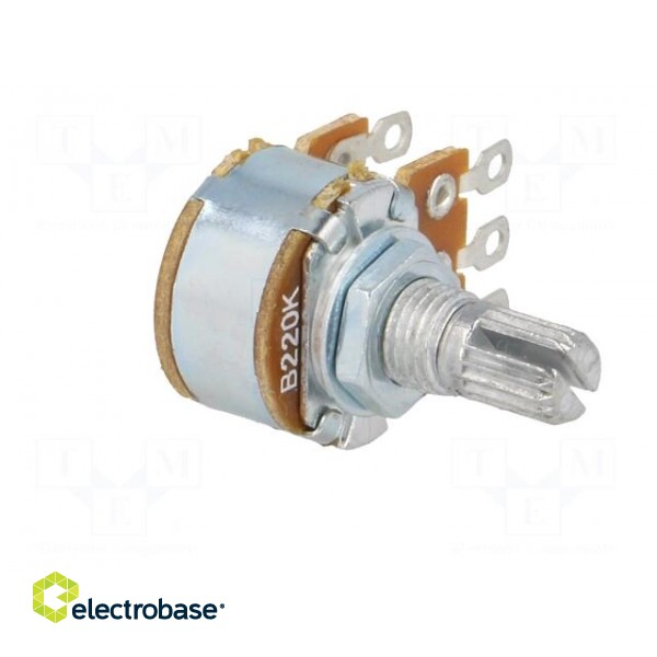 Potentiometer: shaft | single turn | 220kΩ | 125mW | ±20% | on cable фото 8