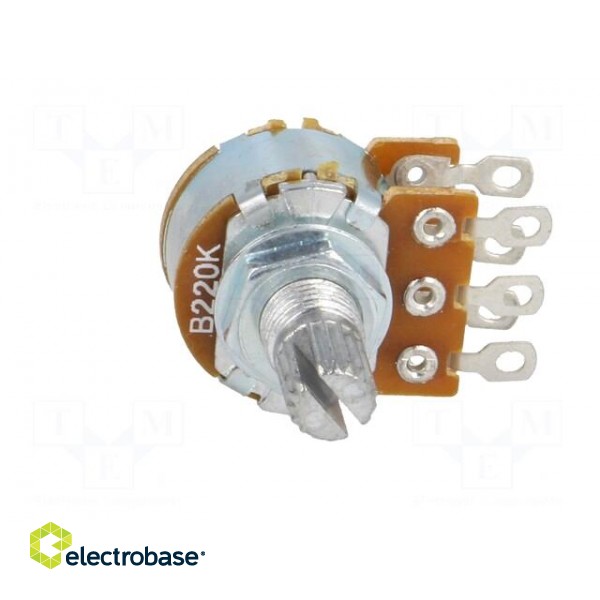 Potentiometer: shaft | single turn | 220kΩ | 125mW | ±20% | on cable фото 9