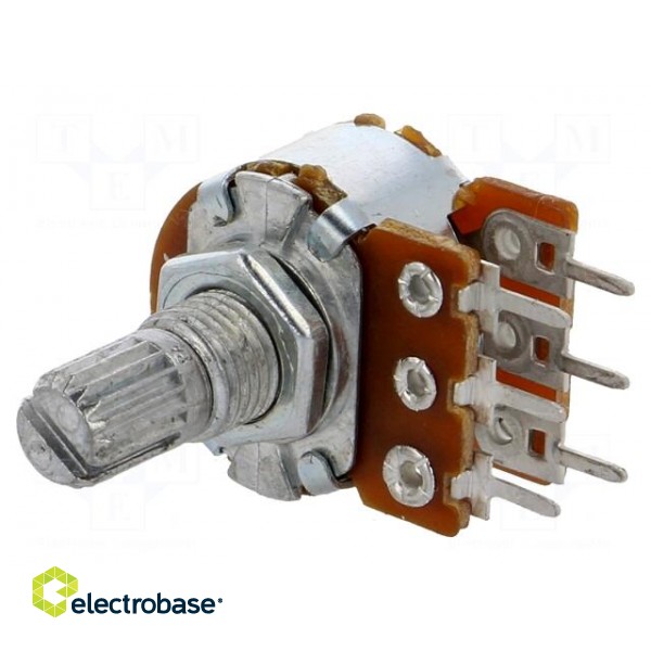 Potentiometer: shaft | single turn | 2.2kΩ | 125mW | ±20% | THT | 6mm