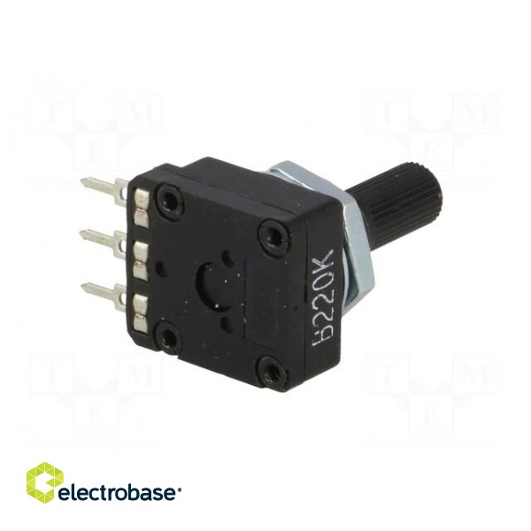 Potentiometer: shaft | single turn | 220kΩ | 60mW | PCB | 6mm | plastic image 6