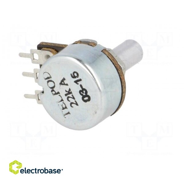 Potentiometer: shaft | single turn | 22kΩ | 200mW | ±20% | THT | 6mm | mono image 6