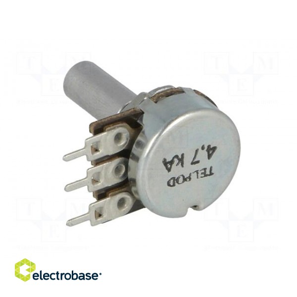 Potentiometer: shaft | single turn | 4.7kΩ | 100mW | ±20% | 6mm | mono image 4