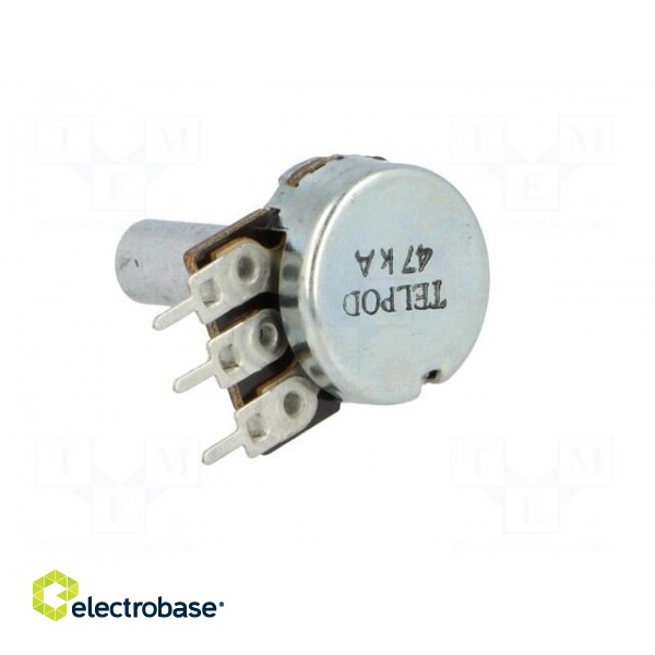 Potentiometer: shaft | single turn | 47kΩ | 100mW | ±20% | PCB,on panel фото 4