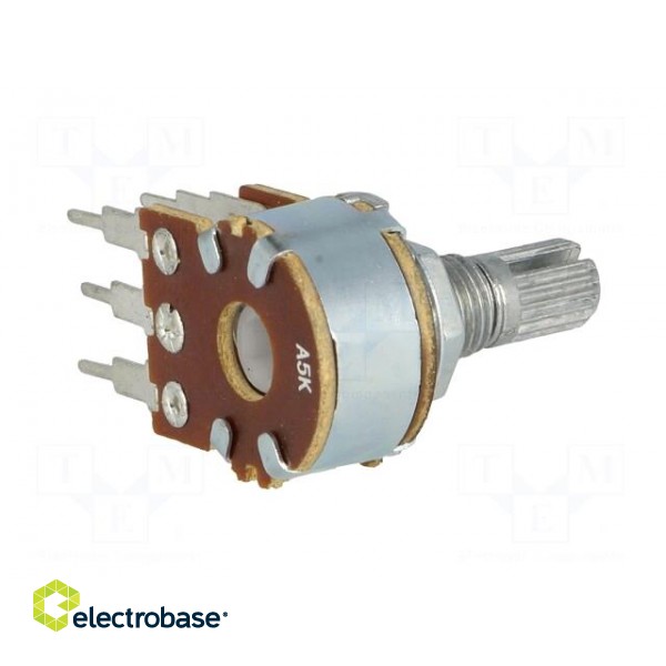 Potentiometer: shaft | single turn | 5kΩ | 63mW | ±20% | THT | 6mm | metal image 6