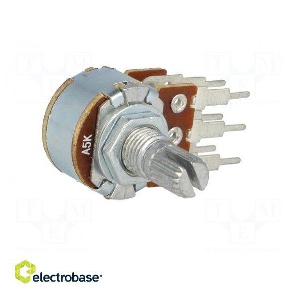 Potentiometer: shaft | single turn | 5kΩ | 63mW | ±20% | THT | 6mm | metal фото 8