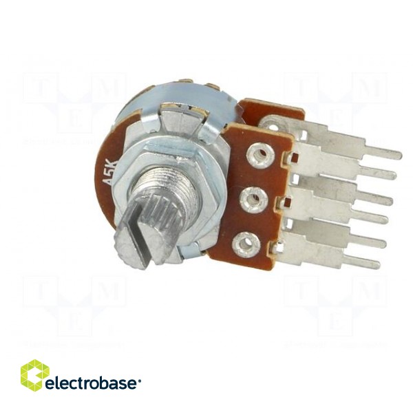 Potentiometer: shaft | single turn | 5kΩ | 63mW | ±20% | THT | 6mm | metal image 9