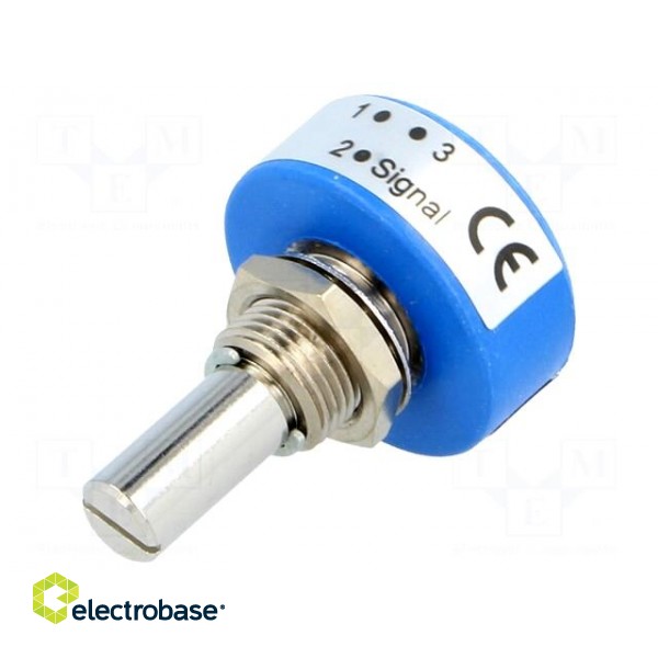 Potentiometer: shaft | single turn | 10kΩ | ±20% | 1W | linear | 6.35mm image 1