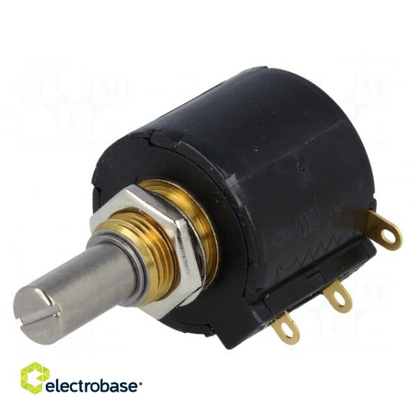 Potentiometer: shaft | multiturn | 10kΩ | 2W | ±3% | 6.35mm | linear | IP50 image 1