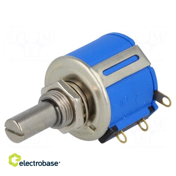 Potentiometer: shaft | multiturn | 10kΩ | 2W | ±5% | 6.35mm | linear | IP40 image 1