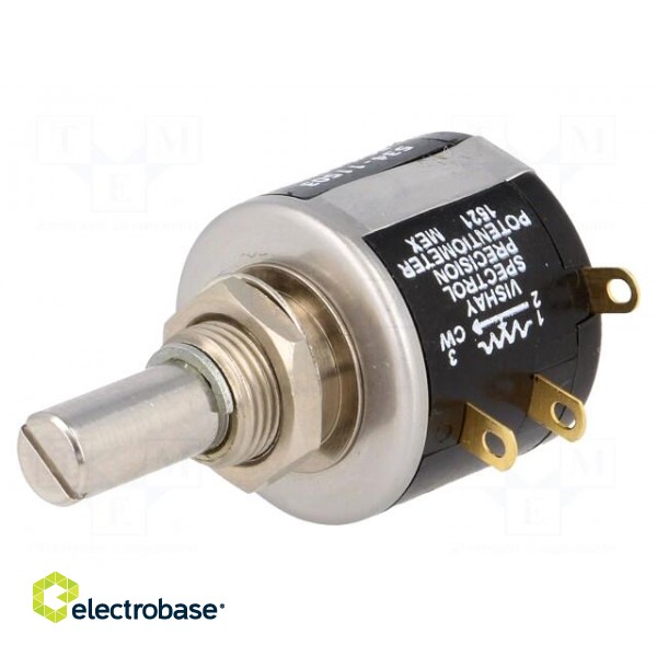 Potentiometer: shaft | multiturn | 50kΩ | 2W | ±5% | 6.35mm | Series: 534 image 1