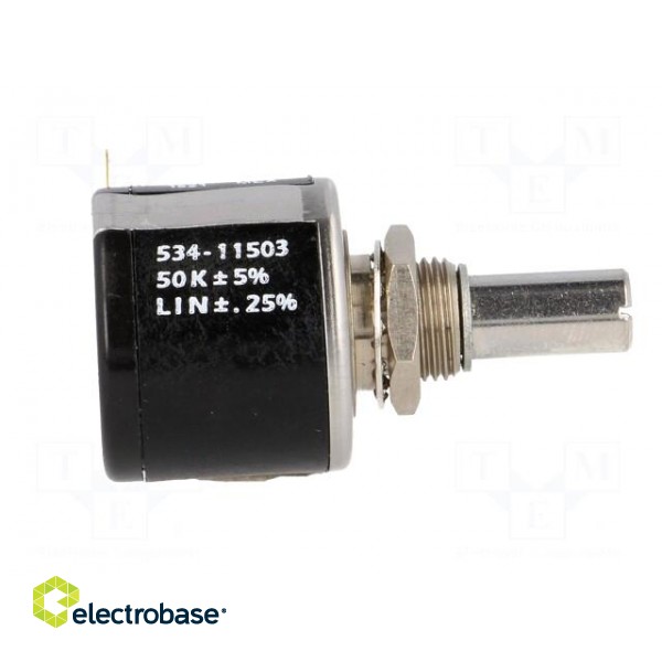 Potentiometer: shaft | multiturn | 50kΩ | 2W | ±5% | 6.35mm | Series: 534 paveikslėlis 7