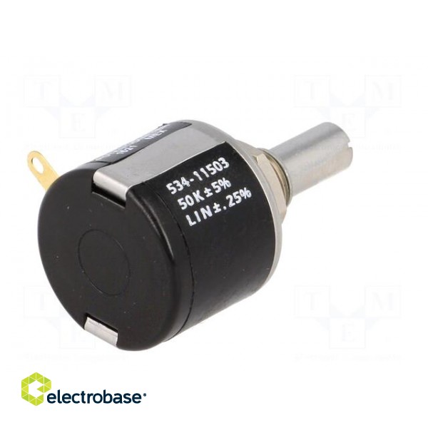 Potentiometer: shaft | multiturn | 50kΩ | 2W | ±5% | 6.35mm | Series: 534 image 6